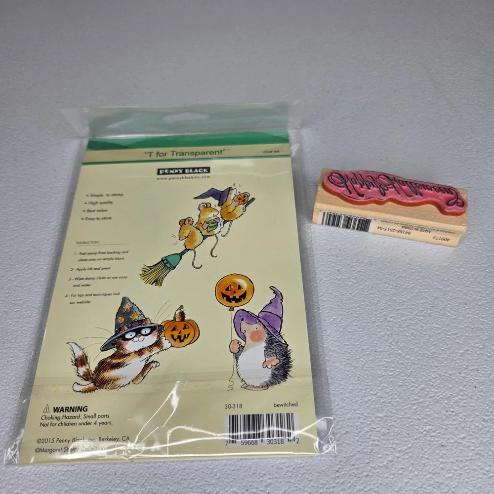 Penny Black Craft Smart Halloween Stamps Cat Pumpkin Bewitched Cards Scrapbook